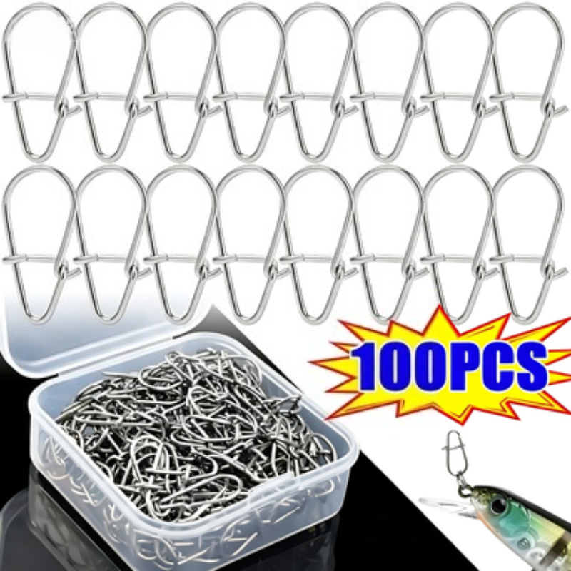 Fishing Equipment Hook - 100PCS Stainless Steel Fishing Snap Hooked