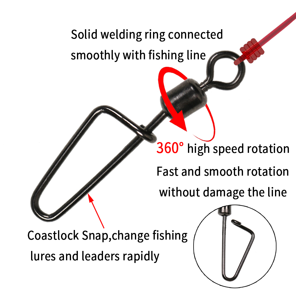 20PCS #12 -1/0 Rolling Swivel  - огляд і ціна Fishing Equipment Hook