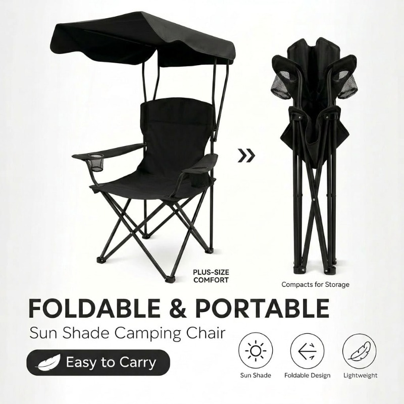 Outdoor Camping Chair With Awn - огляд і ціна Fishing Equipment Us
