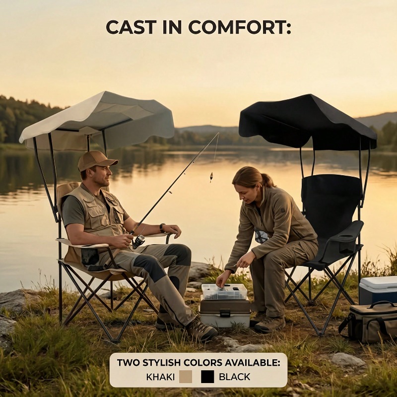 Outdoor Camping Chair With Awn - огляд і ціна Fishing Equipment Us